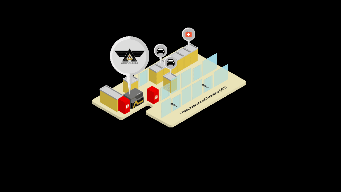 Map to the LOCKR counter at the Phuket Domestic Terminal, Door 1